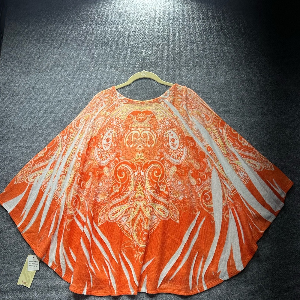Ruby Rd. Paisley Print Poncho Top RB0136 - Picture 5 of 8